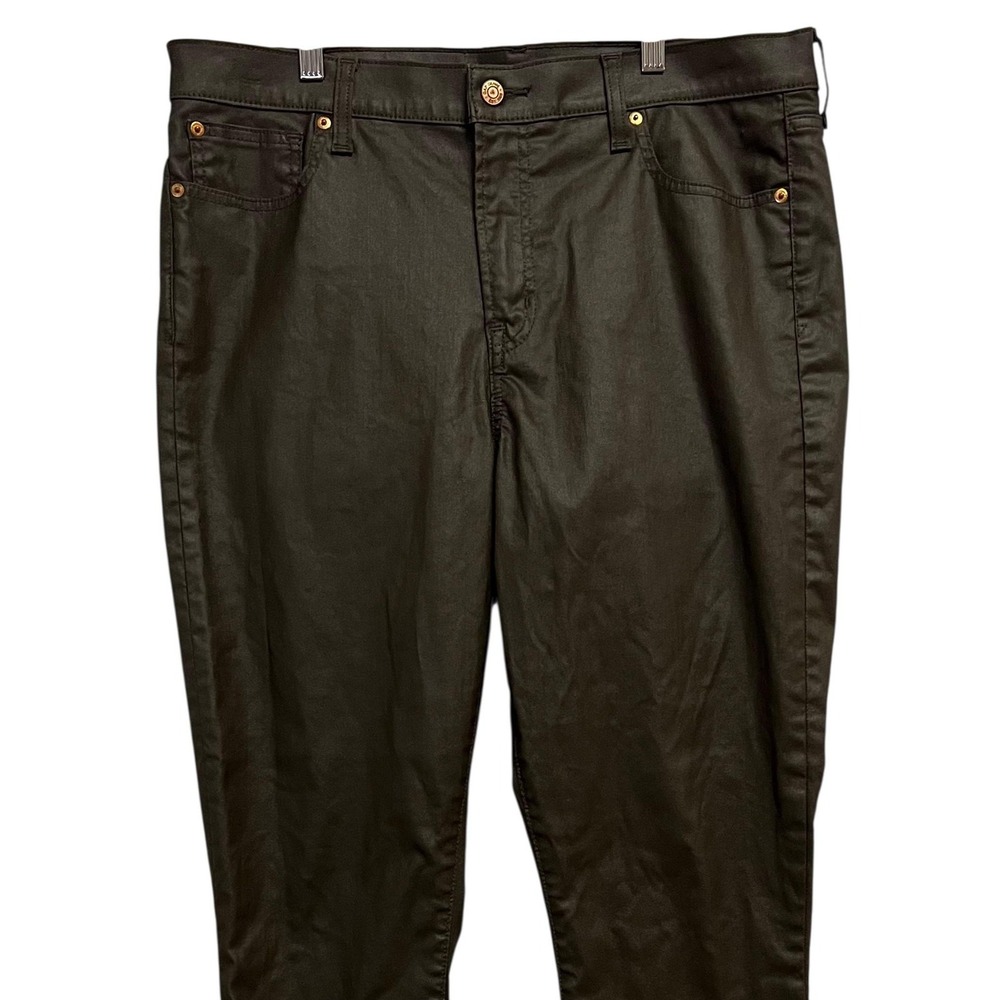 GAP Jeans Womens 33/16 Tall Brown Coated True Skinny Mid Rise Stretch - Picture 4 of 7